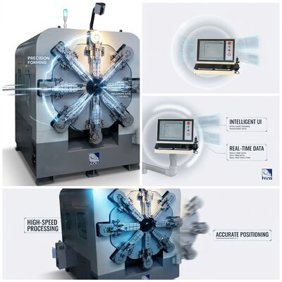 Macchina avvolgitrice per produzione di molle CNC a 14 assi senza camme con formatore rotante a filo