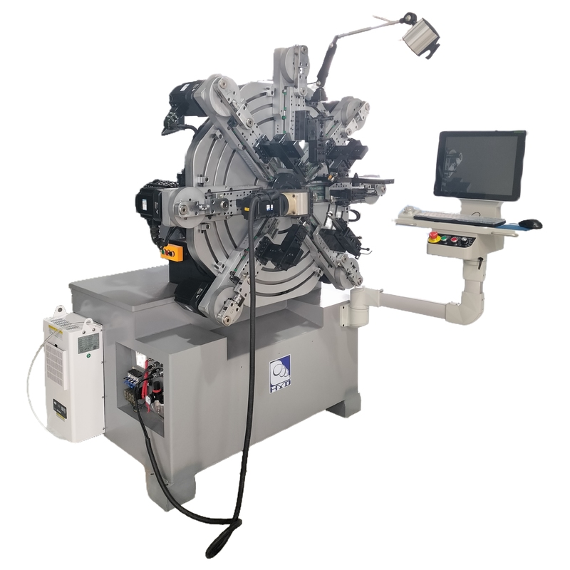 CNC Spring Machine with 10 Axes Servo Motors 1.0-4.0MM Wire Size and 0-60 RPM Cam Revolution Speed